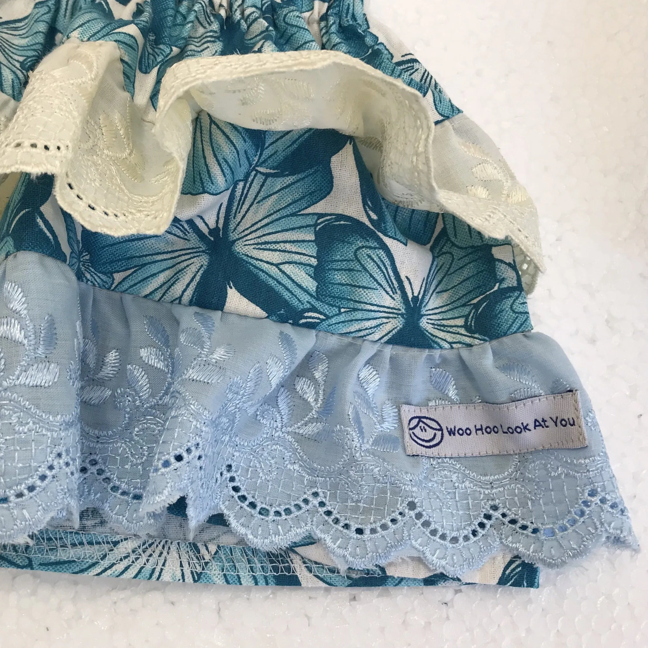 2 Piece Set - Skirt & Slip Ons - Teal Butterflies