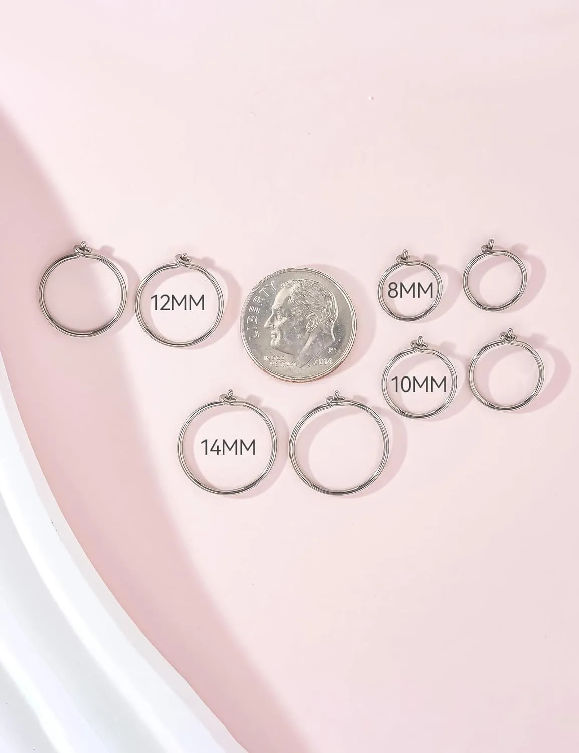 4 Pairs G23 Pure Titanium Huggie Hoop Earrings Tiny Wire Hypoallergenic F136 Implant Grade for Sensitive Ear