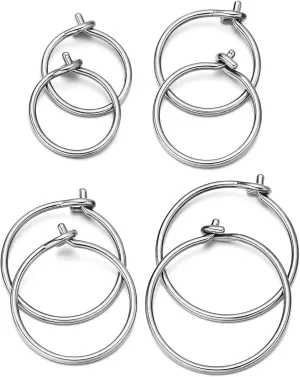 4 Pairs G23 Pure Titanium Huggie Hoop Earrings Tiny Wire Hypoallergenic F136 Implant Grade for Sensitive Ear
