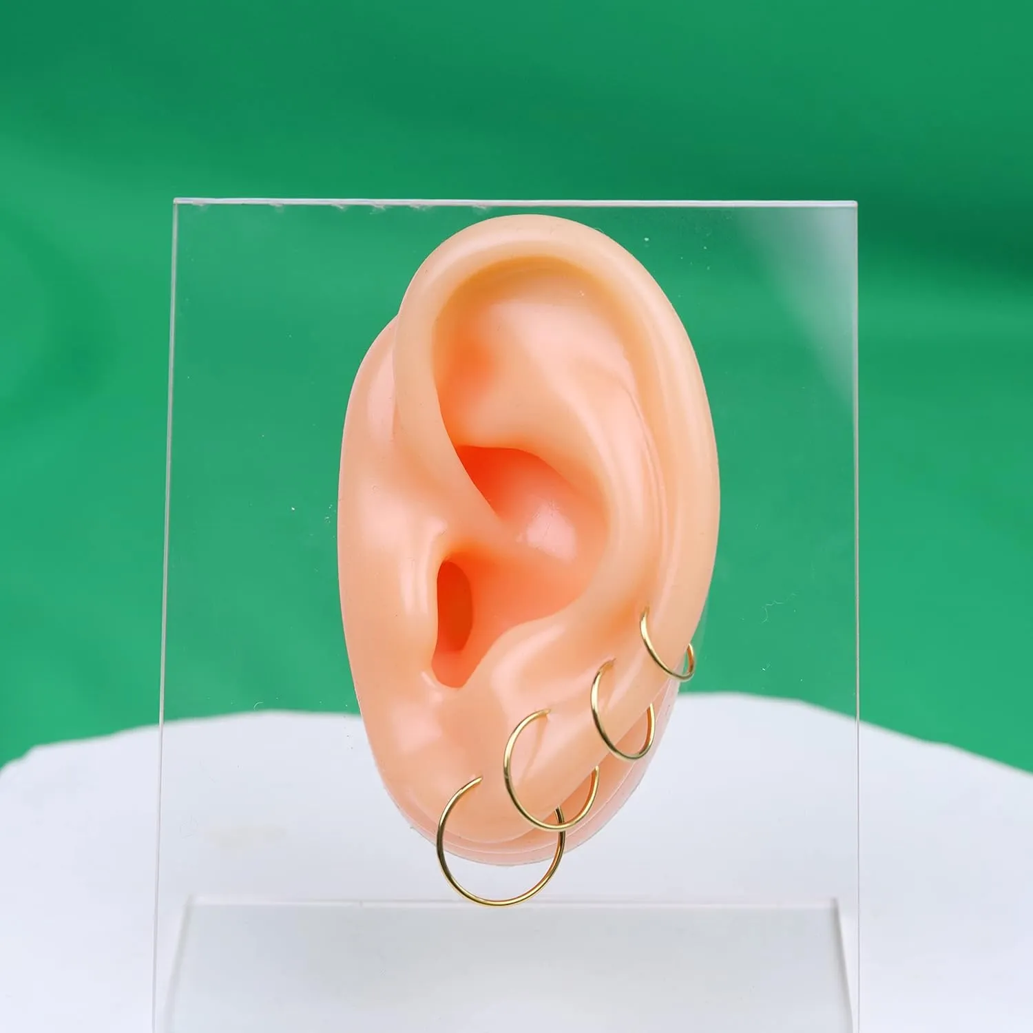 4 Pairs G23 Pure Titanium Huggie Hoop Earrings Tiny Wire Hypoallergenic F136 Implant Grade for Sensitive Ear