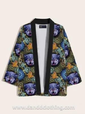 African Kimono Wolf Print