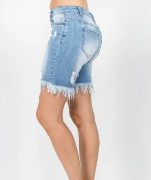 Amanda High Waisted Distressed Jean Shorts