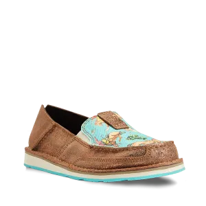 Ariat Ladies Cruiser Copper Metallic & Bucking Turquoise Shoes 10040357