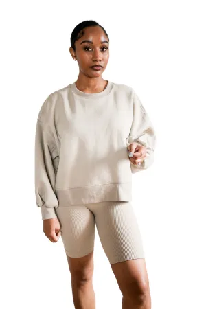 Balloon Sleeve Sweatshirt (Ash Mocha)