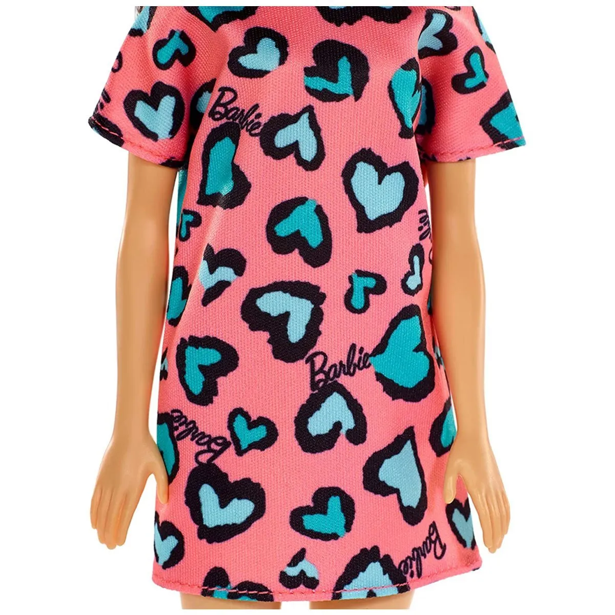 Barbie Doll with Heart-Print Dress and Platform Sneakers (T7349)
