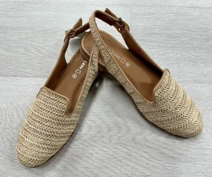 Bay Lane Blair Raffia Sling Back Shoe Black Raffia 6