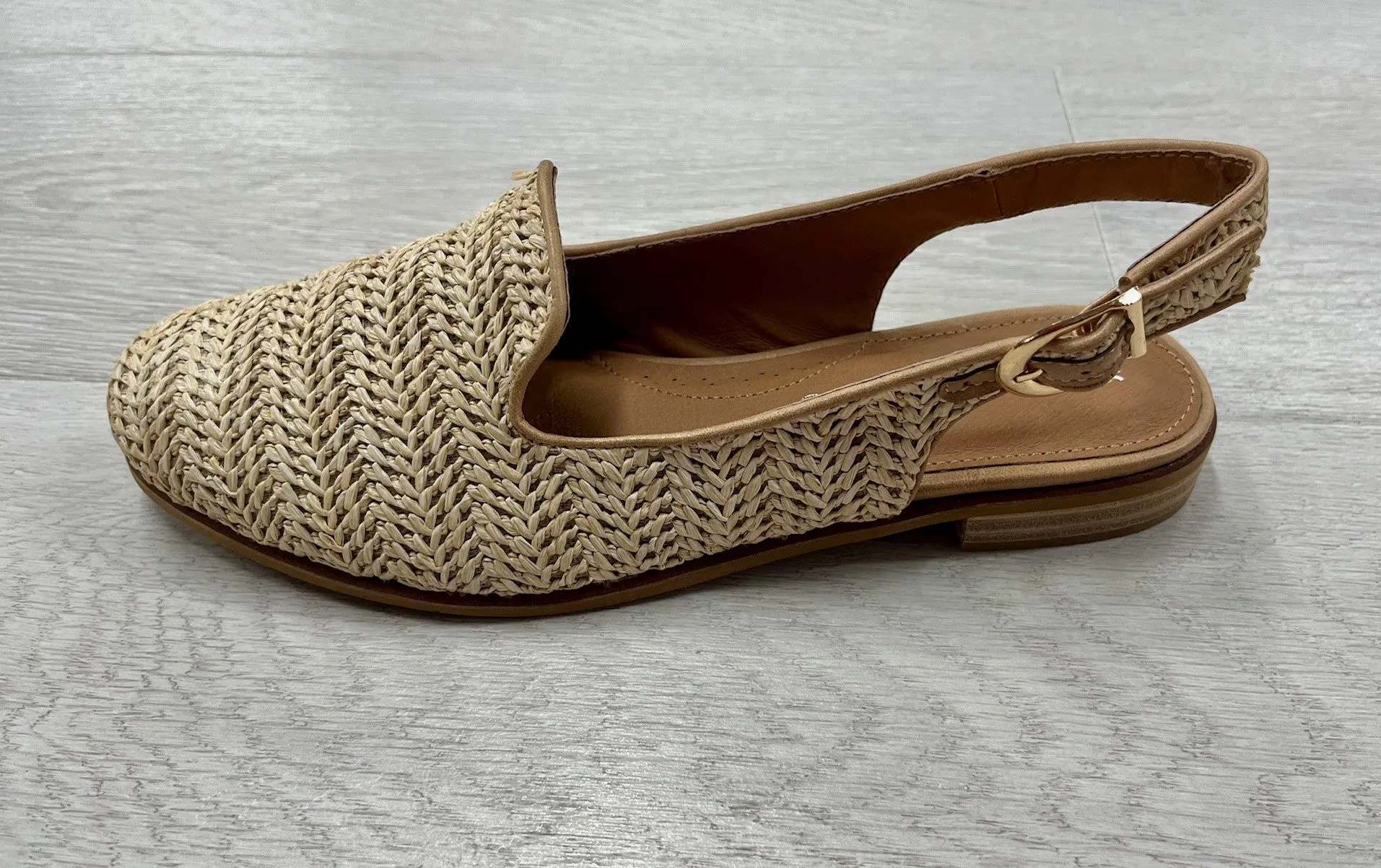 Bay Lane Blair Raffia Sling Back Shoe Black Raffia 6