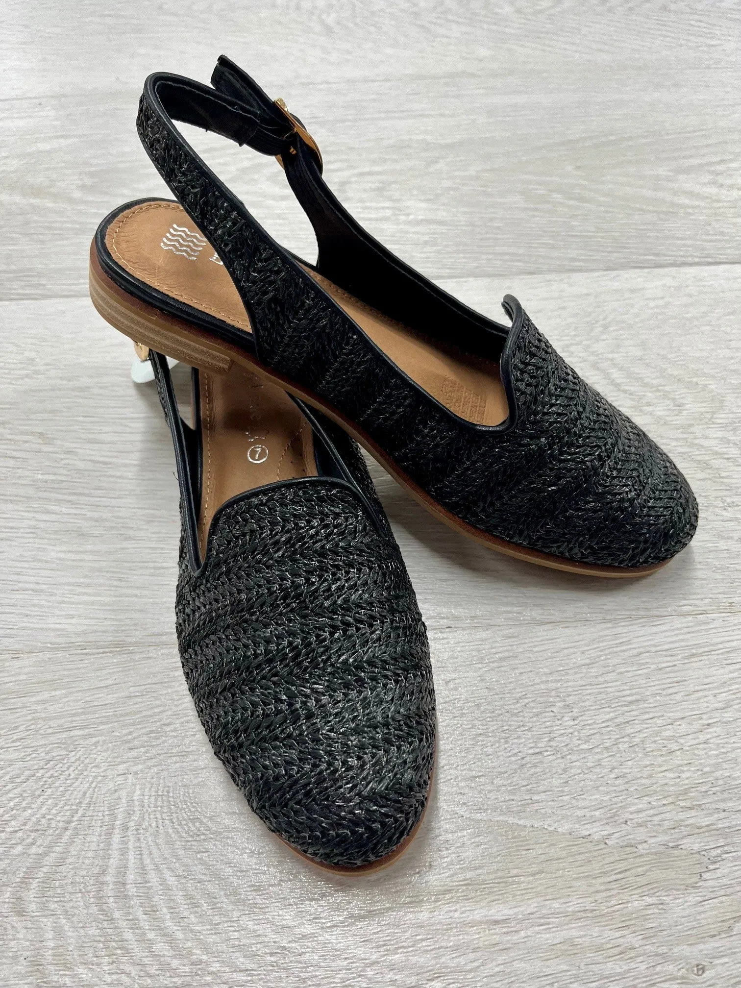 Bay Lane Blair Raffia Sling Back Shoe Black Raffia 6
