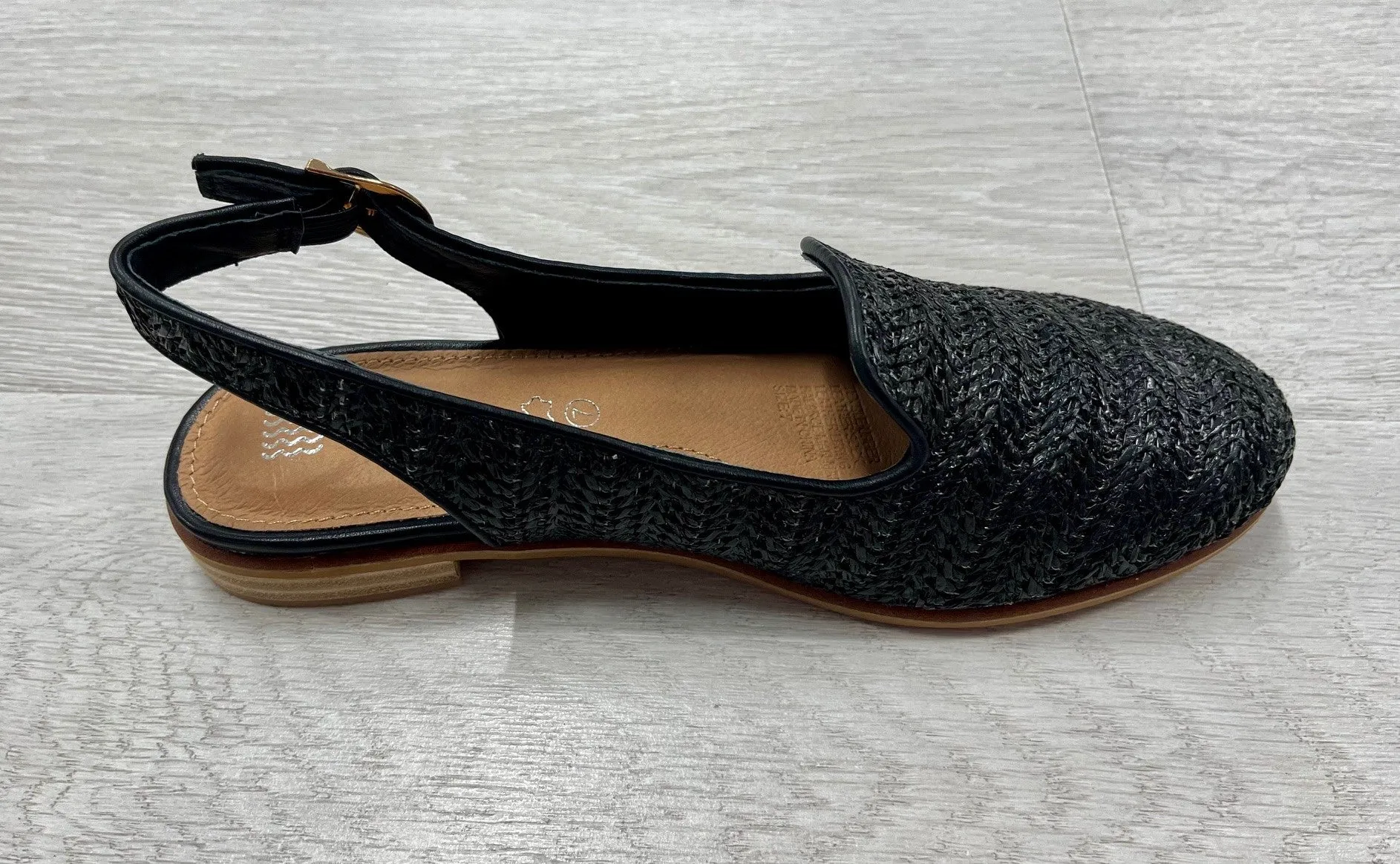 Bay Lane Blair Raffia Sling Back Shoe Black Raffia 6