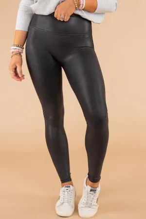 Be Unstoppable Black Faux Leather Leggings
