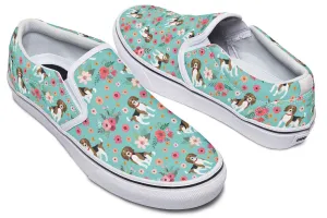 Beagle Flower Slip-On Shoes