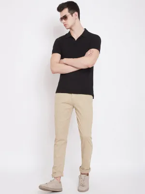 Beige Slim Fit Trousers