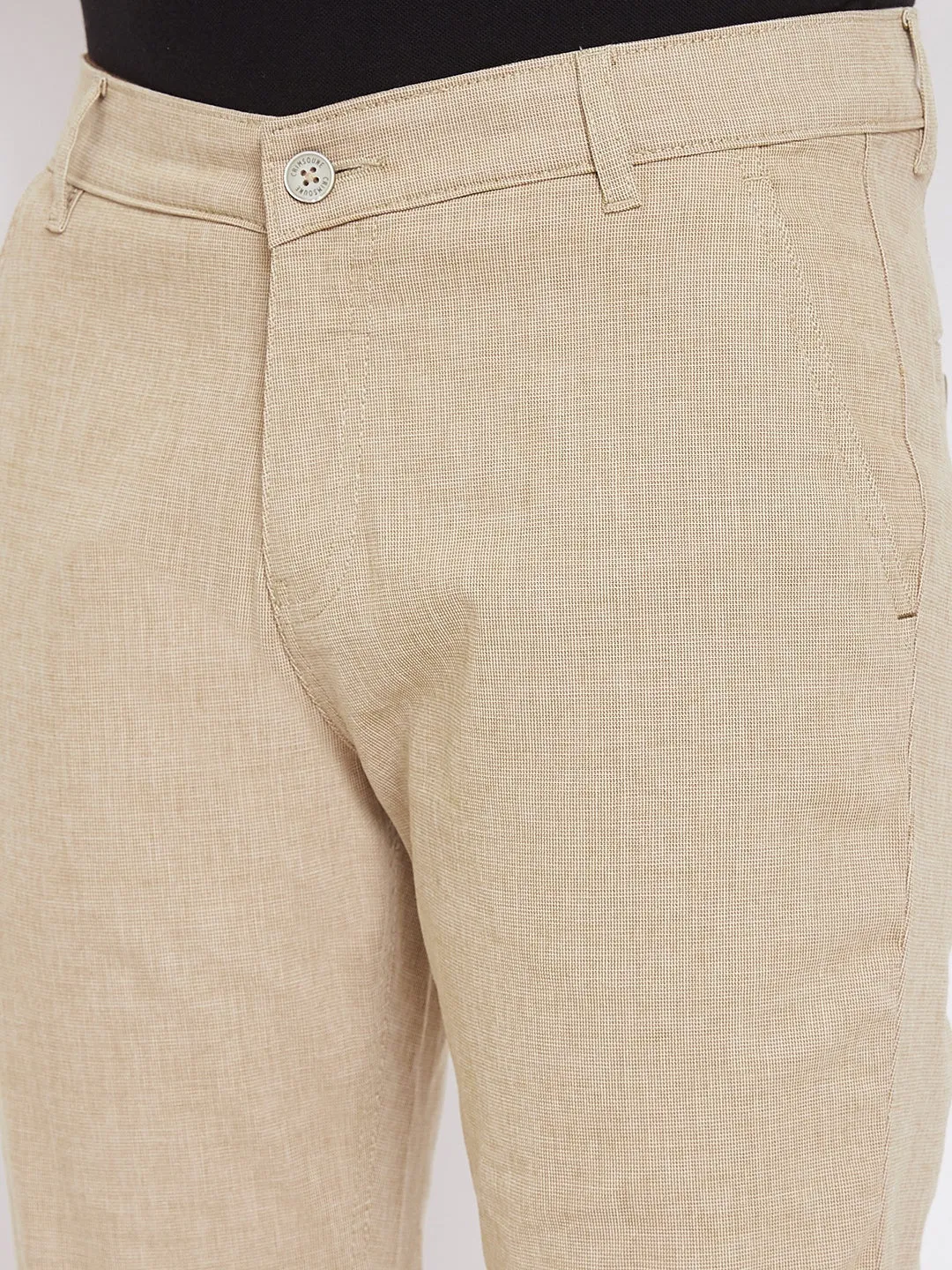 Beige Slim Fit Trousers