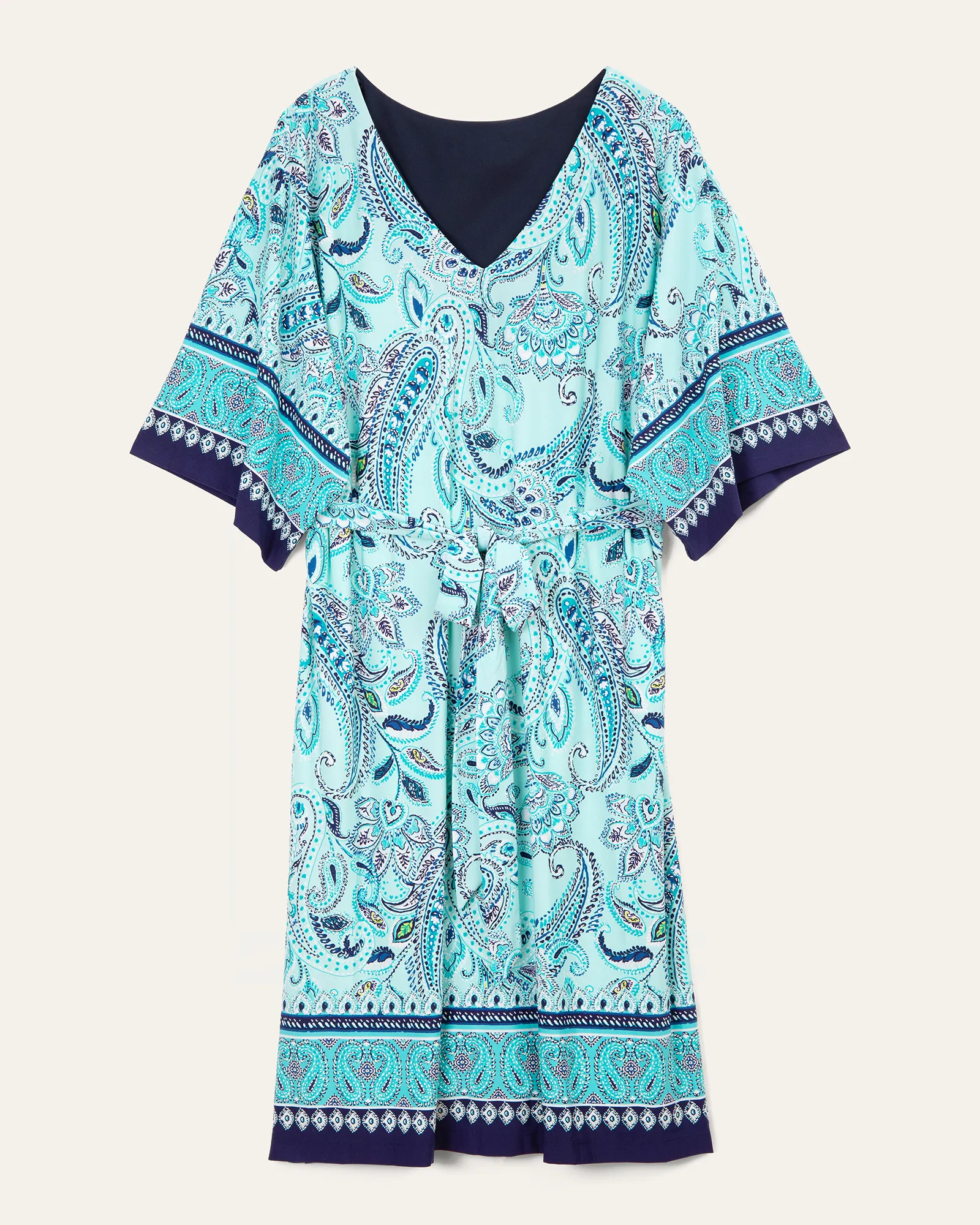 Billie V-Neck Sheath Dress | Navy / Mint