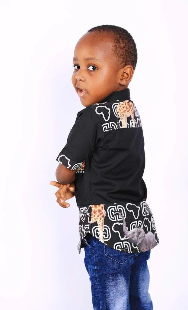 Boys African Shirt Short Sleeves
