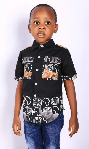 Boys African Shirt Short Sleeves