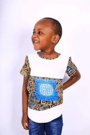 Boys African T-shirt White