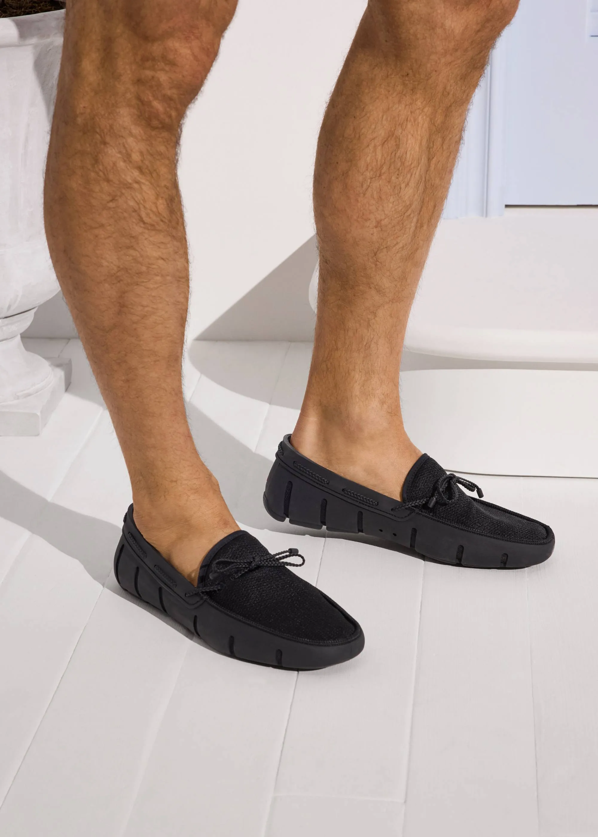 Braided Lace Loafer in Black