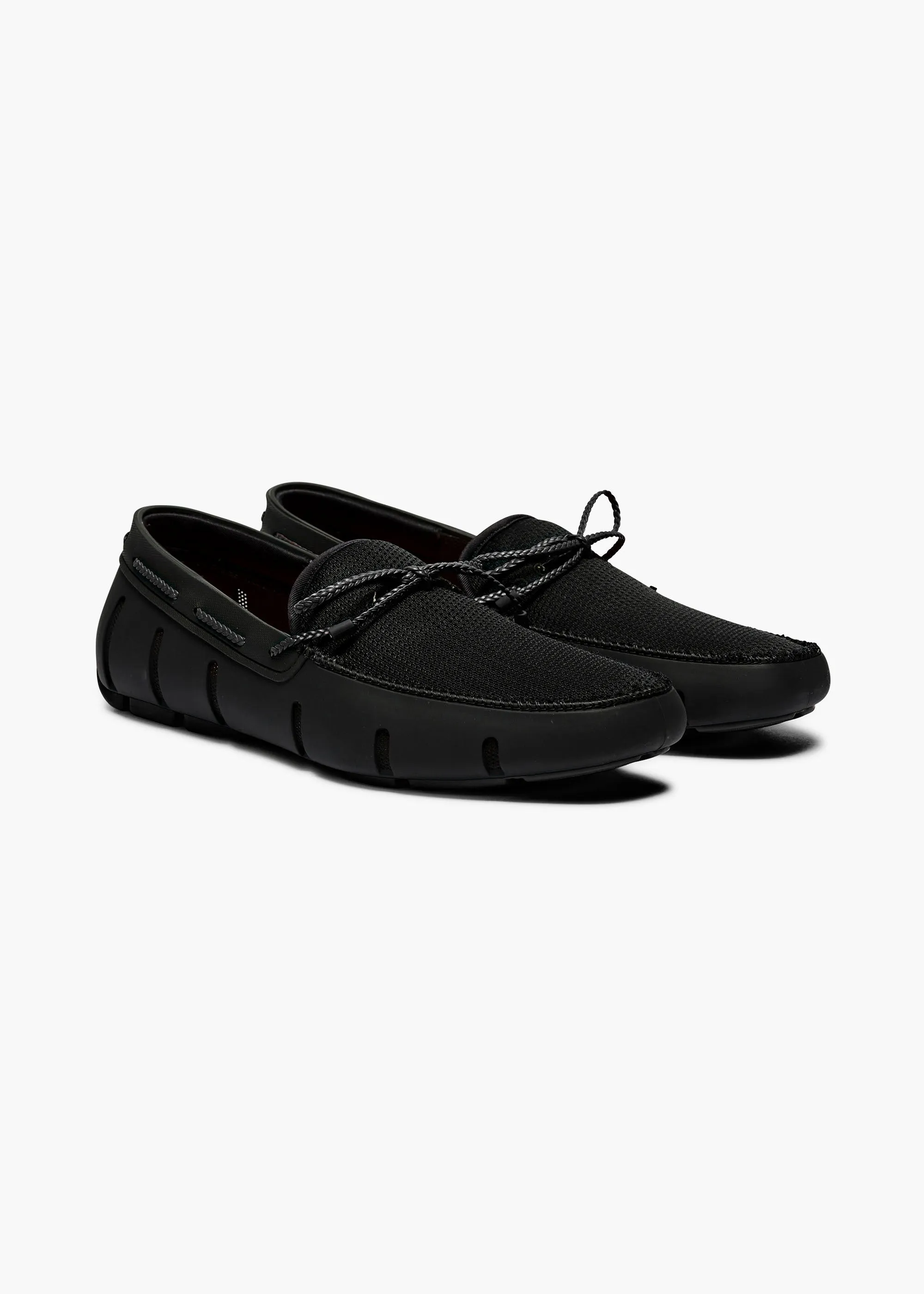 Braided Lace Loafer in Black