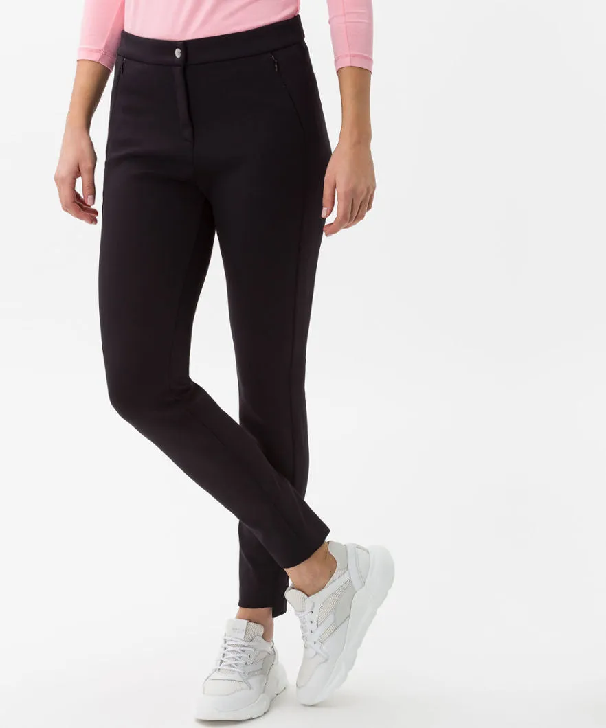 Brax Lab Lou Zip Skinny Fit Trouser 74-5307 Black
