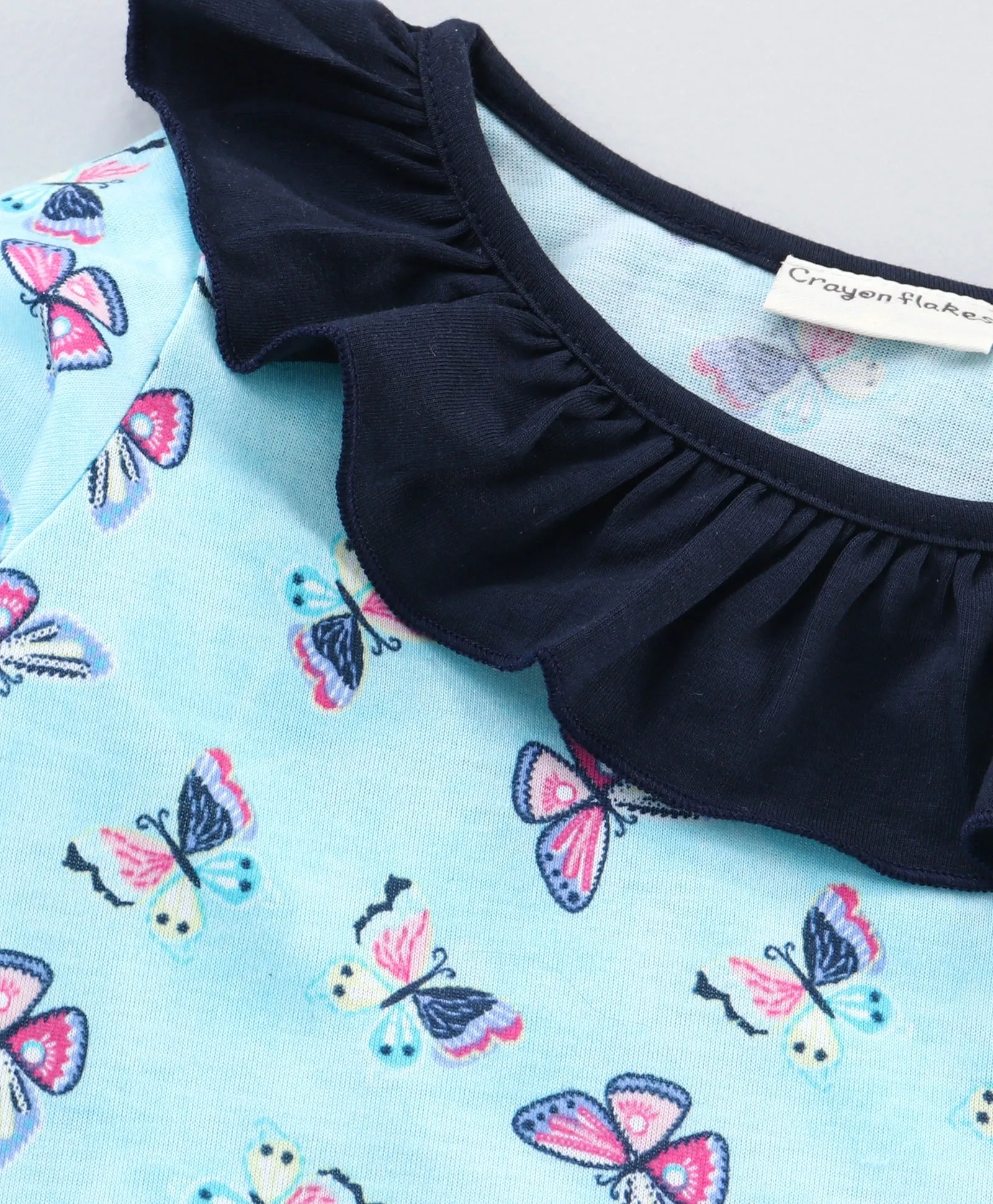 Butterfly Front Frill Starp Top Leggings Set