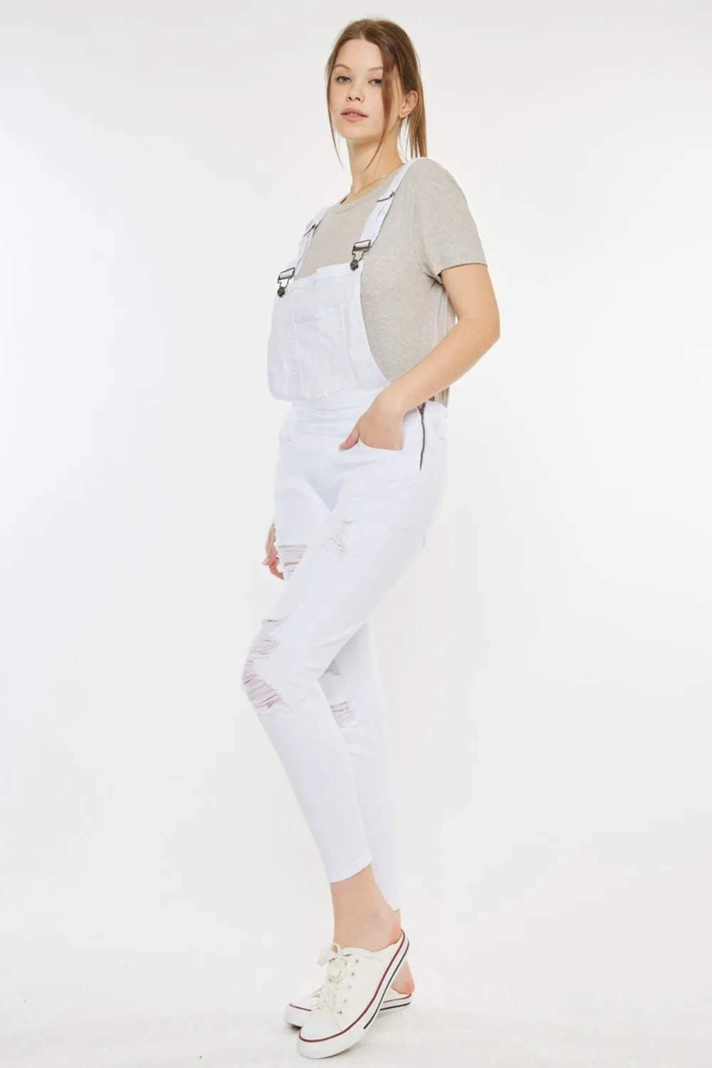 Camilla Distressed Skinny Denim Overalls