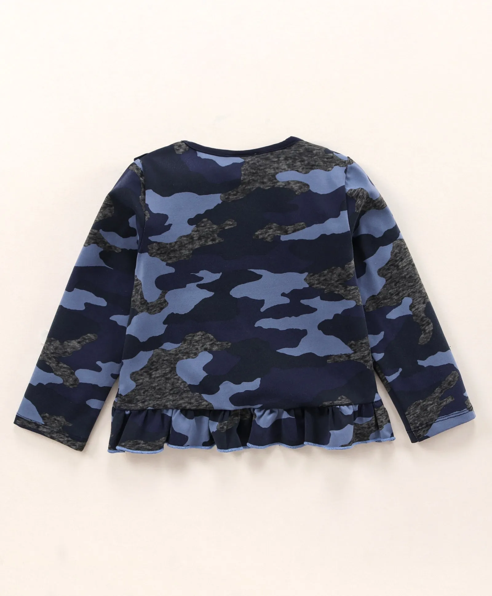 Camouflage Frill Top Bootcut Pants Set