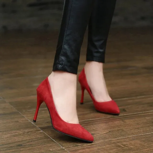 Candy Color Low Cut Pointed Toe Stiletto High Heels Party Shoes
