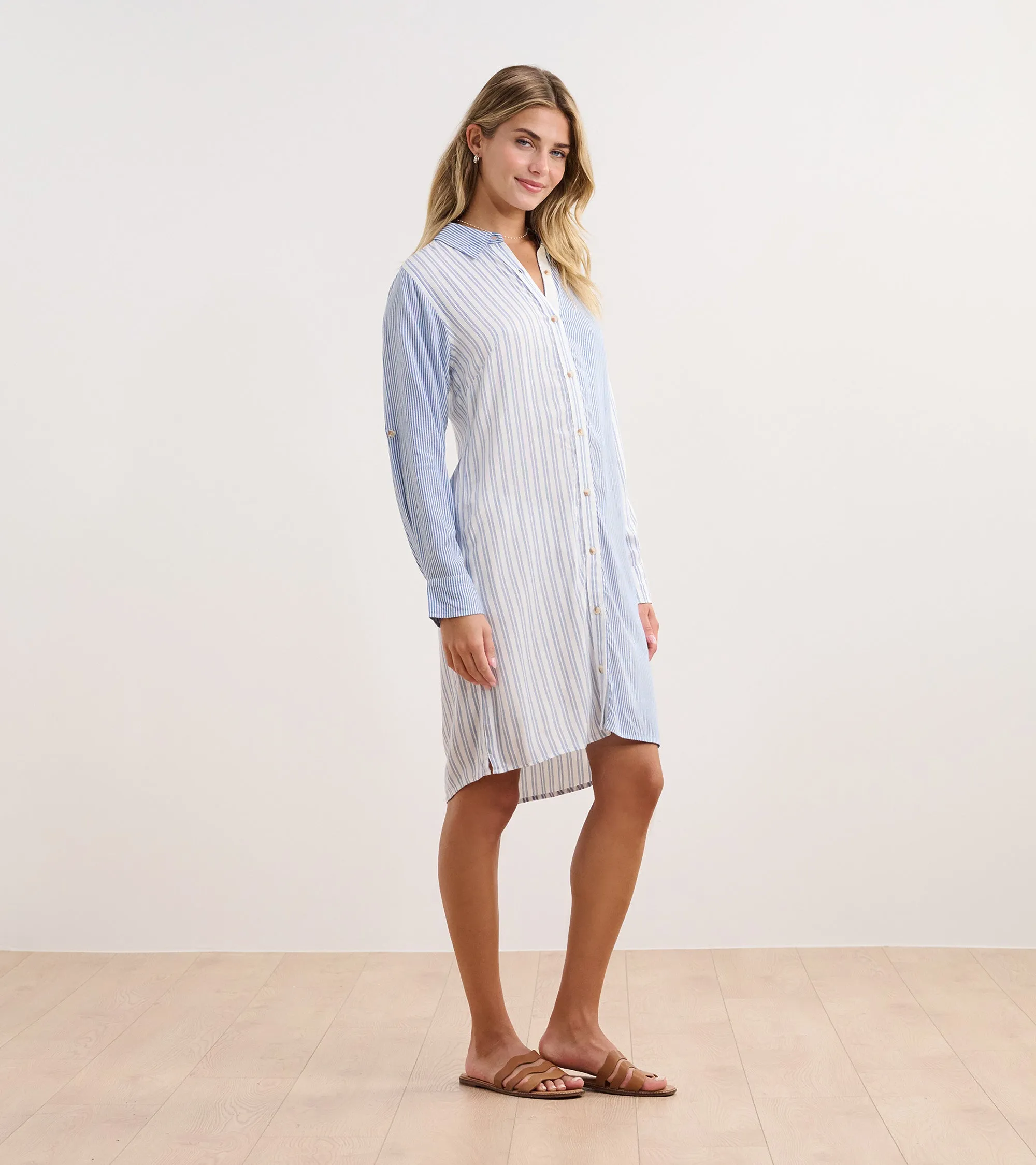 Cara Shirt Dress - Mix & Match Stripes