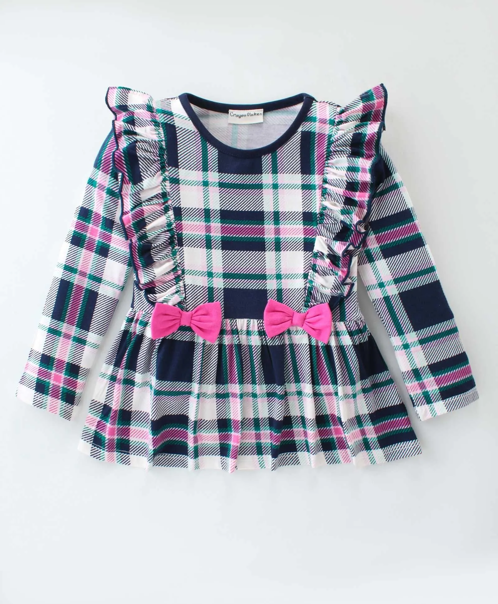 Checkered with Frill Printed Top Palazzo Set