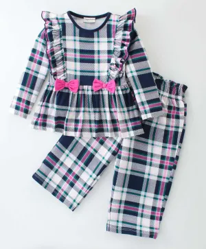 Checkered with Frill Printed Top Palazzo Set
