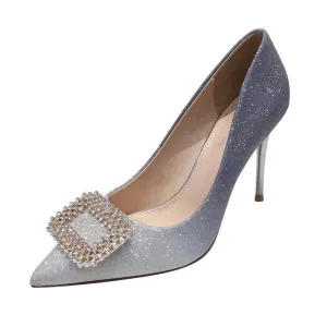 Chicvane Gradient Color Bridal Shoes Sequin Pointed Toe Stiletto Heel