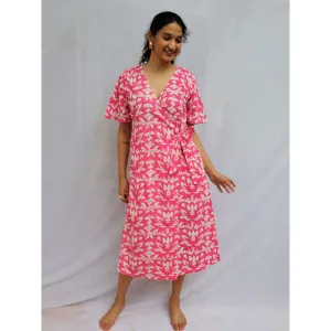 Chidiyaa Hibi Tiedup Cotton Dress - Pink