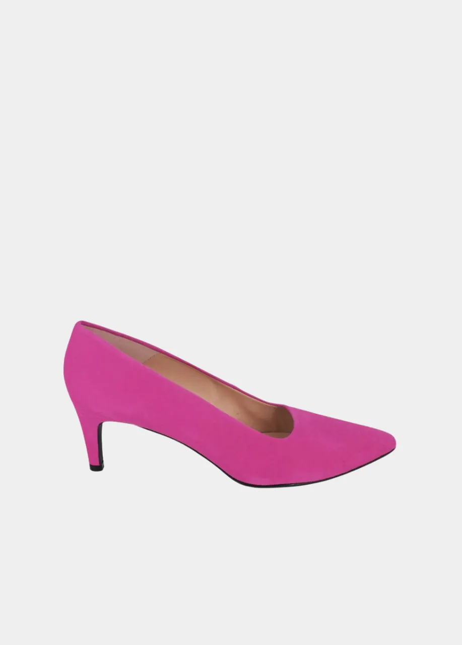 Cinderella Shoes Stylish Hot Pink Suede Heels