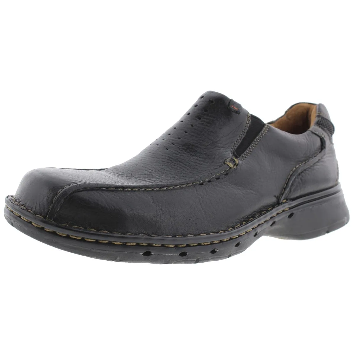 Clarks Mens Leather Perforated Loafers