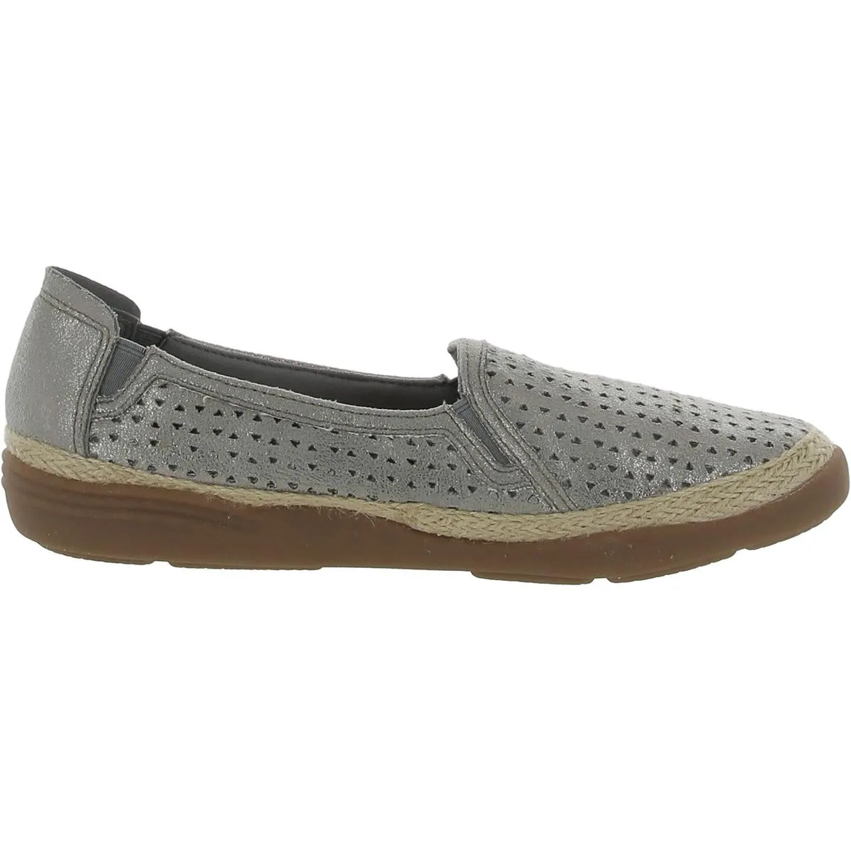 Clarks Womens Elaina Ruby Metallic Slip On Loafers