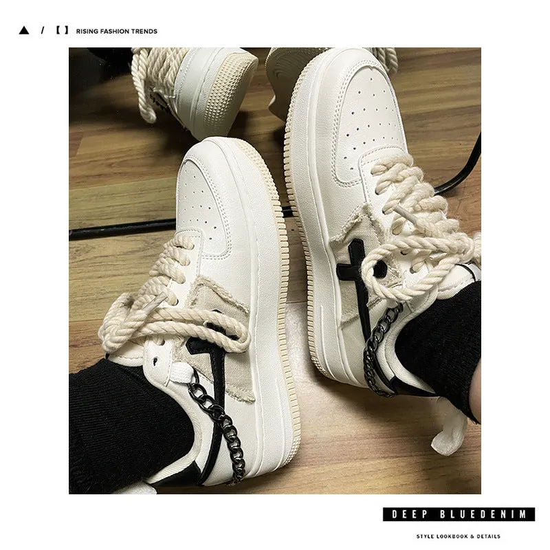 Edgy Style Sneakers with Chain
