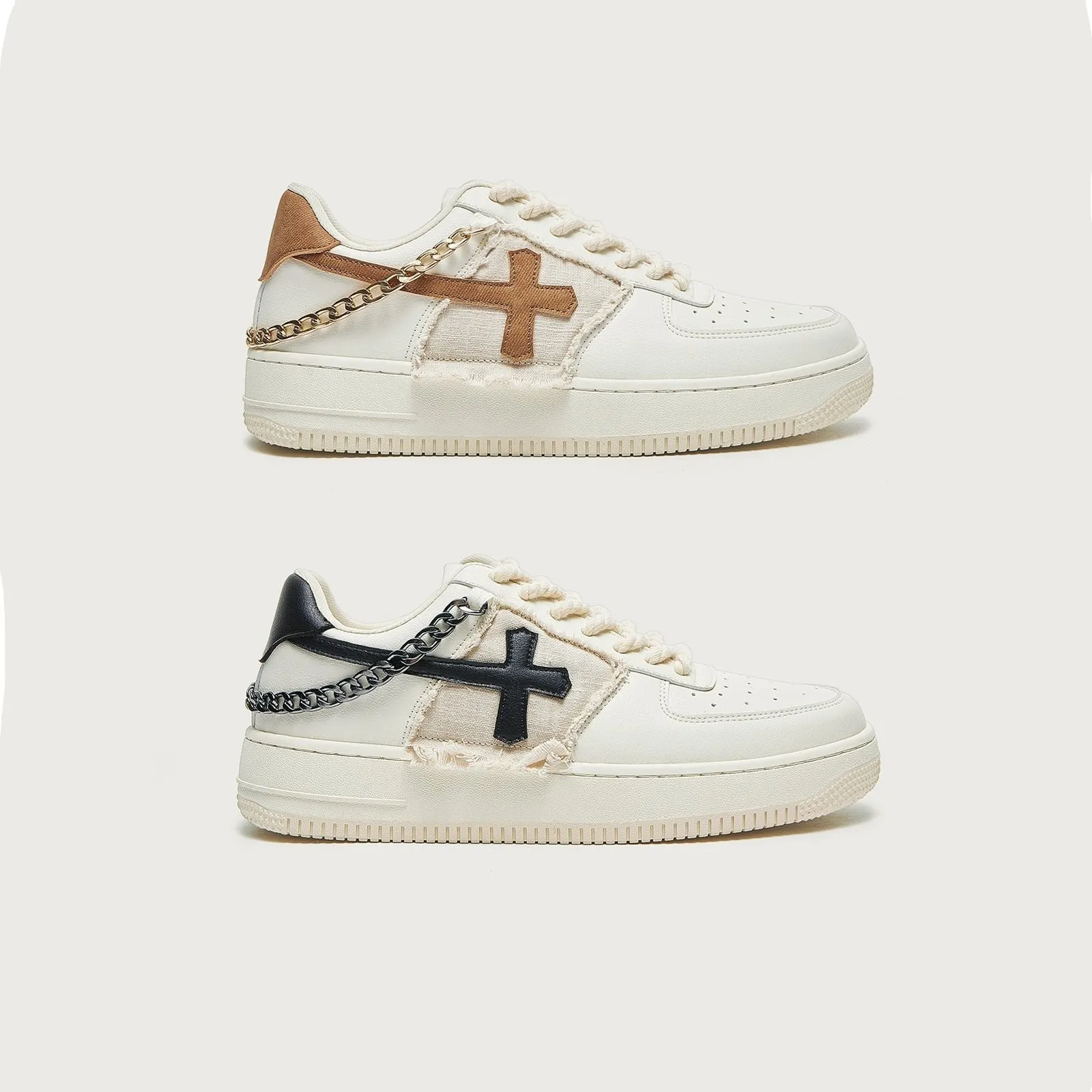 Edgy Style Sneakers with Chain