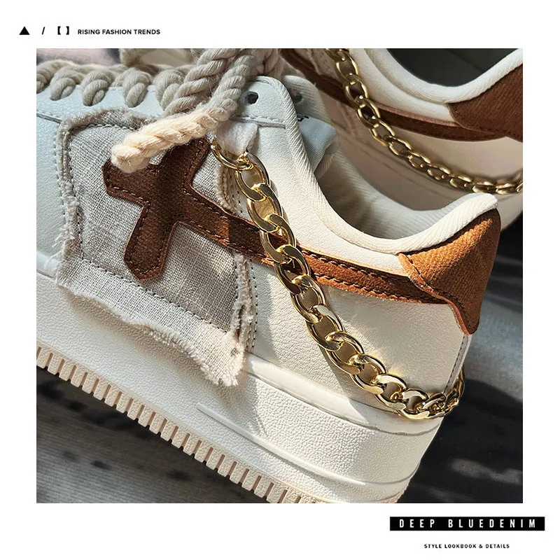Edgy Style Sneakers with Chain