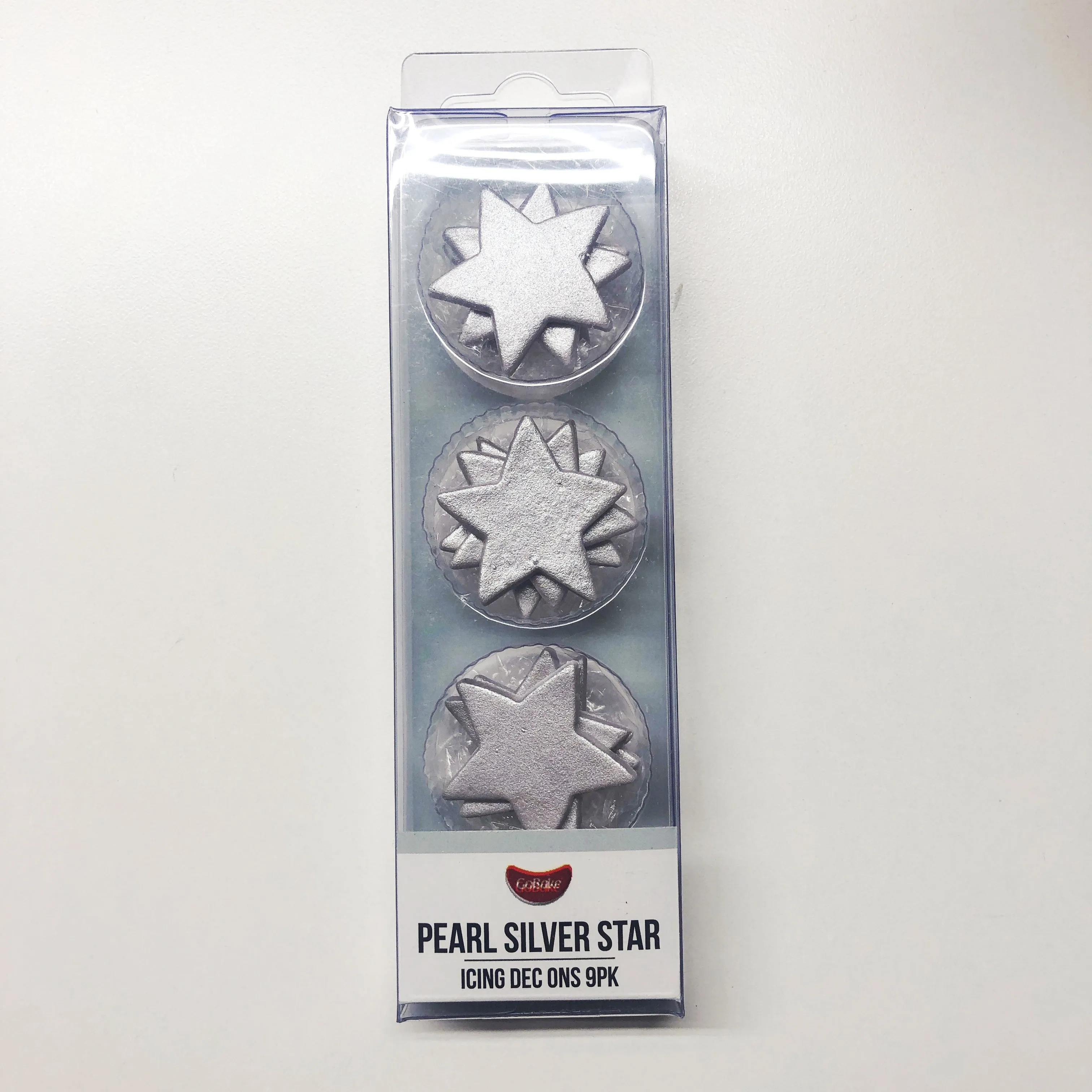 Edible Pearl Silver Star Dec Ons - 9 Pack