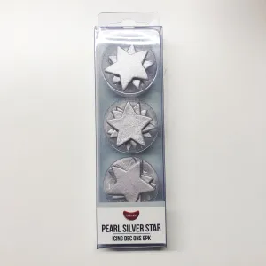 Edible Pearl Silver Star Dec Ons - 9 Pack