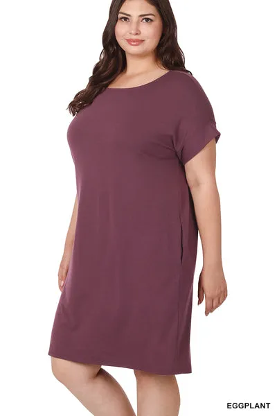 Eggplant T Shirt Dress