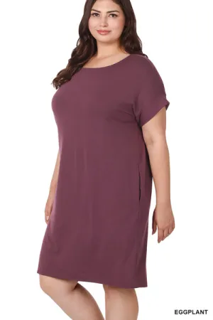 Eggplant T Shirt Dress