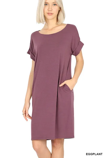 Eggplant T Shirt Dress