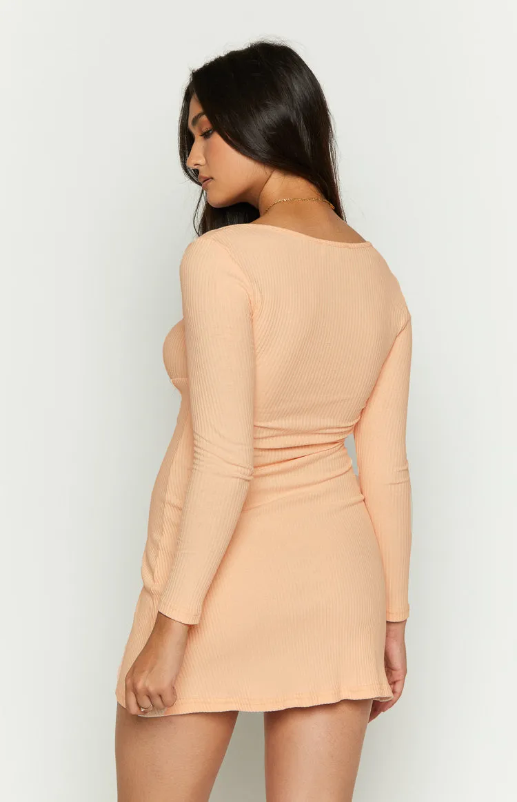 Eliana Beige Mini Party Dress