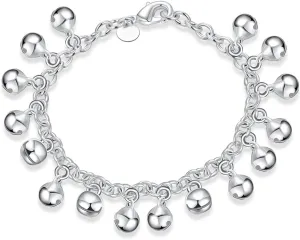 Fashion Jewelry 925 Sterling Silver Adjustable Bells Chain Bracelet