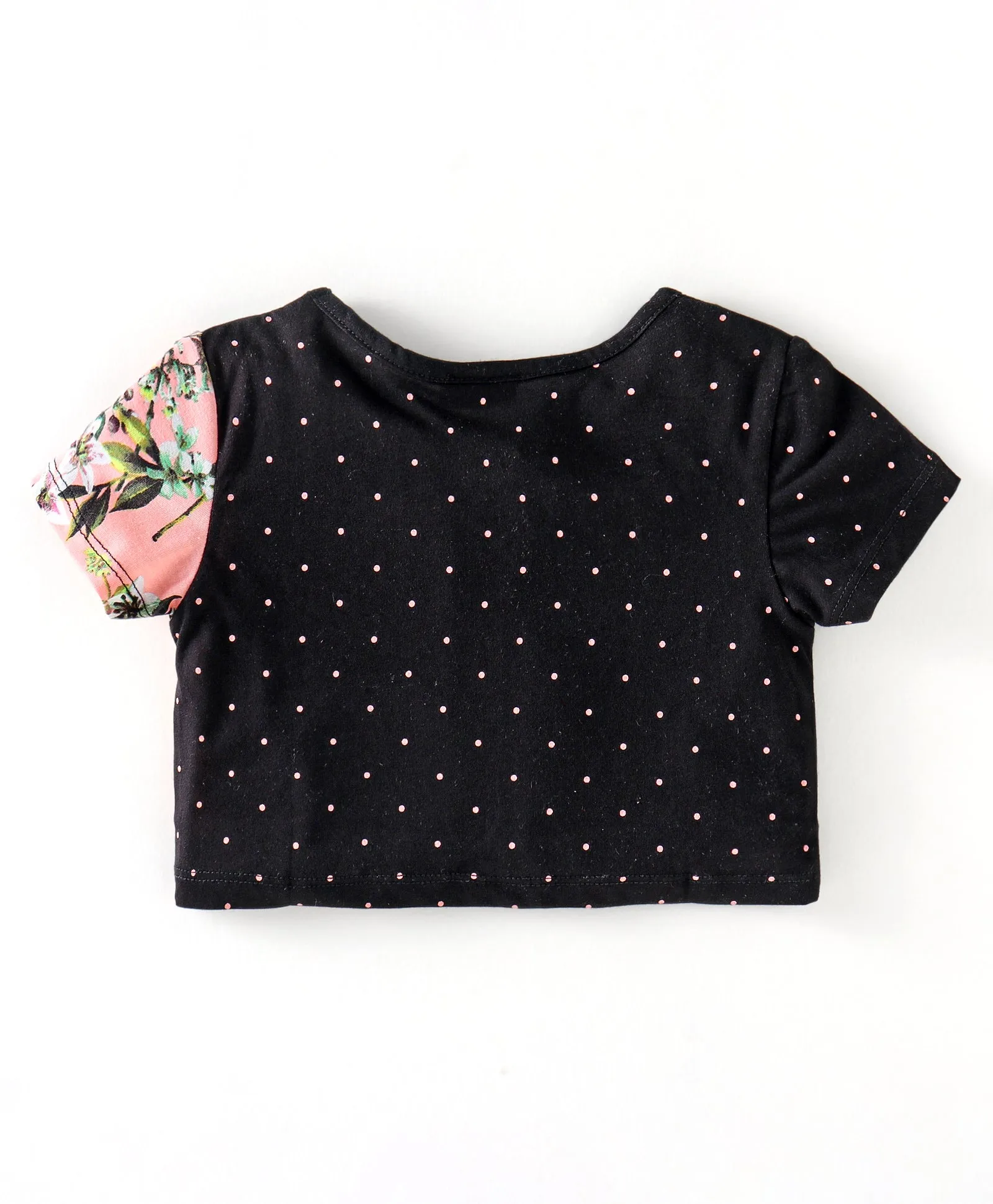 Floral and Polka Color Block Top Shorts Set