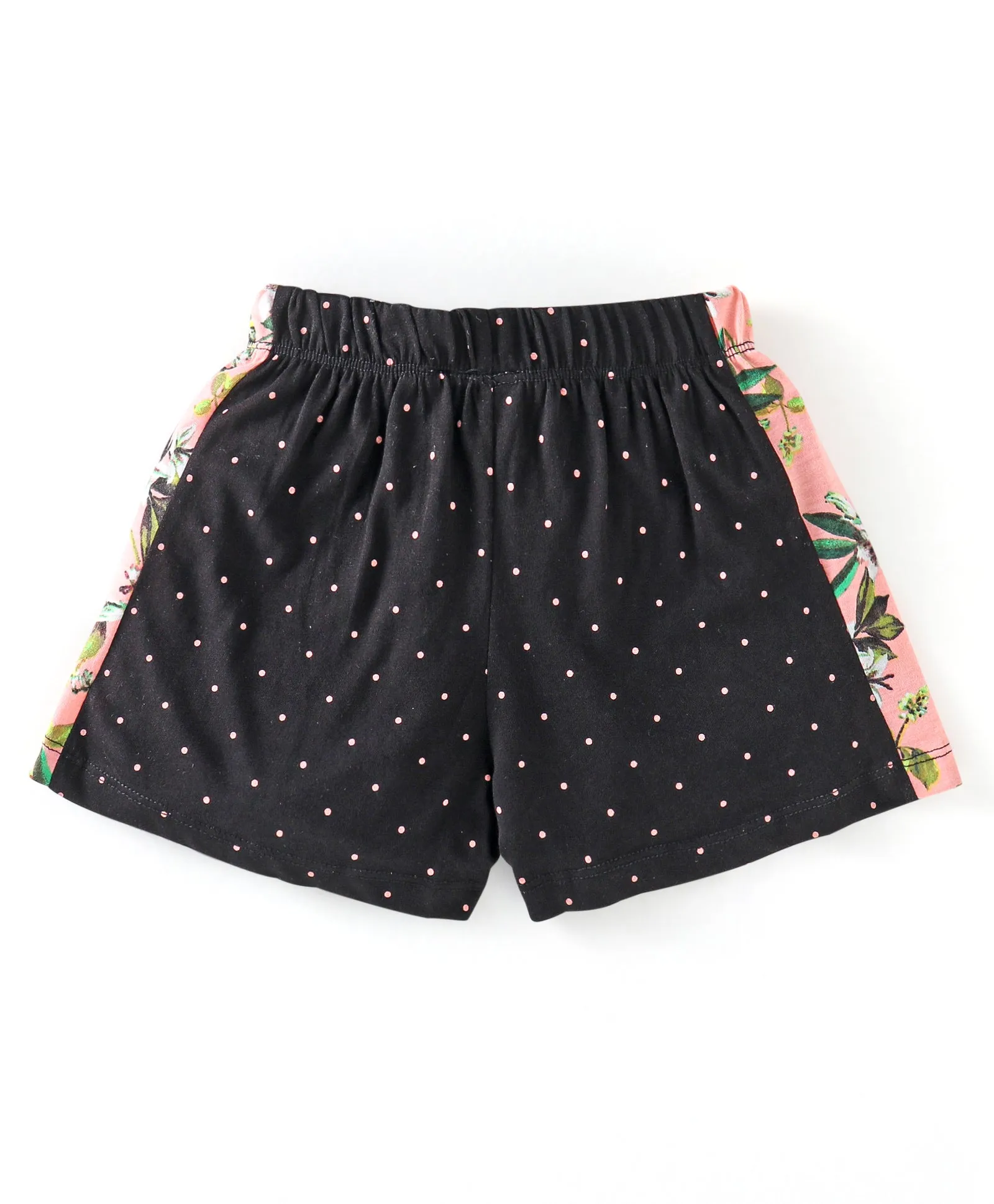 Floral and Polka Color Block Top Shorts Set