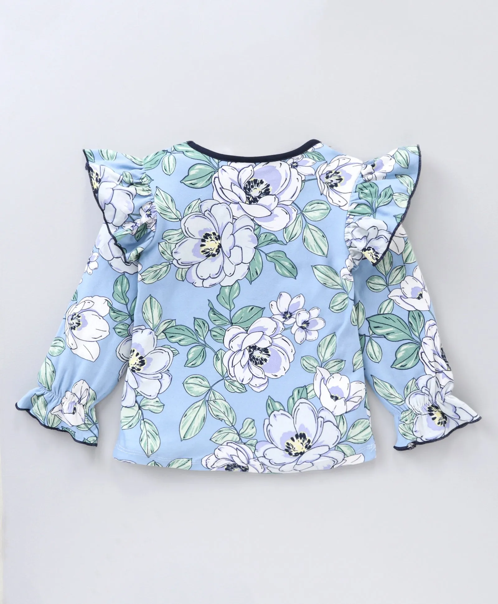 Floral Printed Frill Top Leggings Set