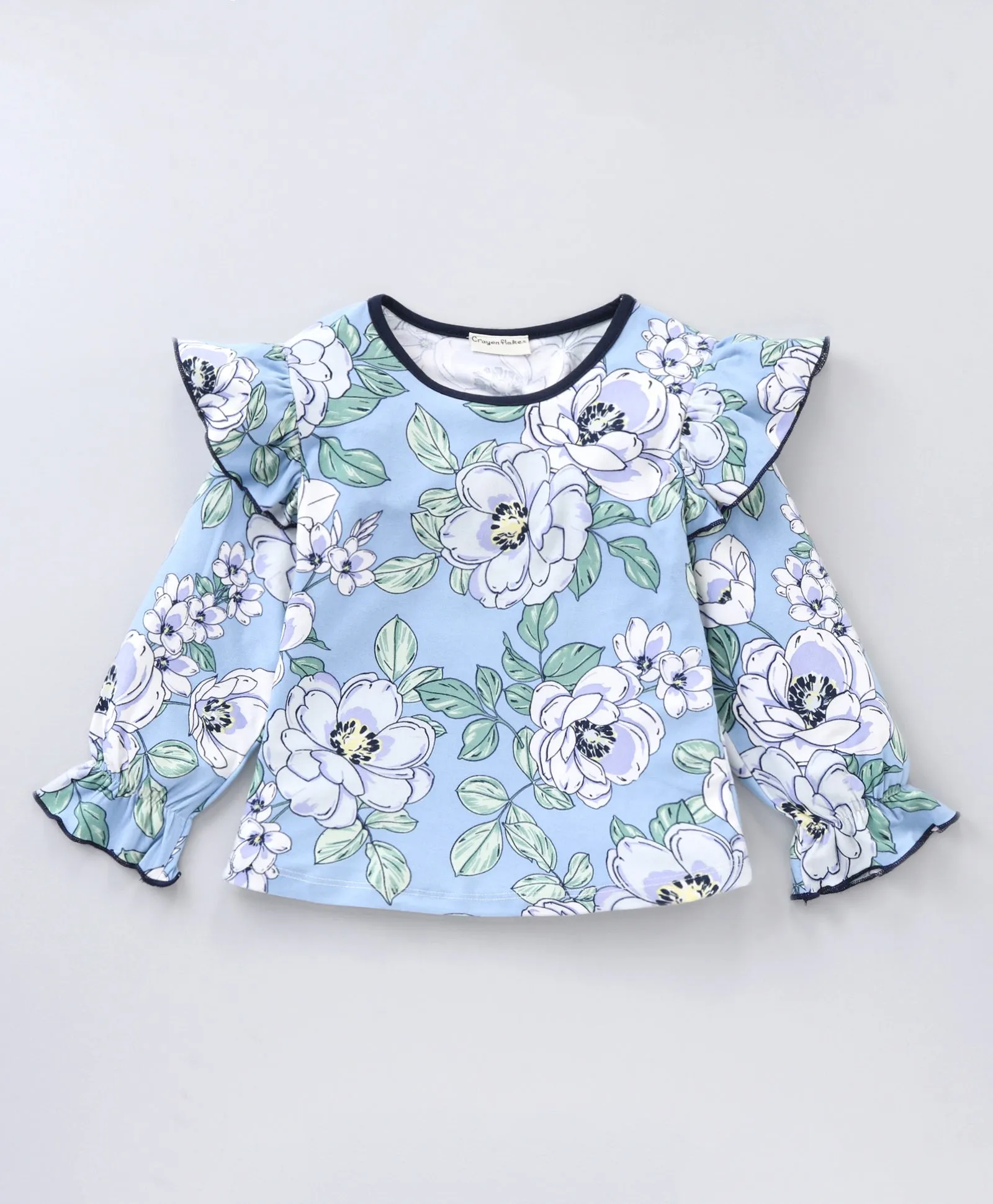Floral Printed Frill Top Leggings Set
